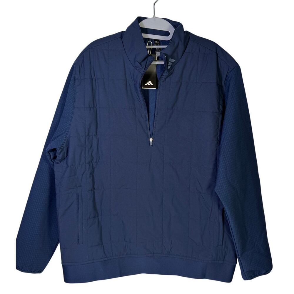 Adidas Men’s Ultimate365 Quilted DWR Golf Pullover Navy Large NWT